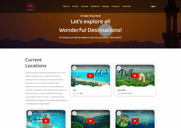 Tour & Travel Website